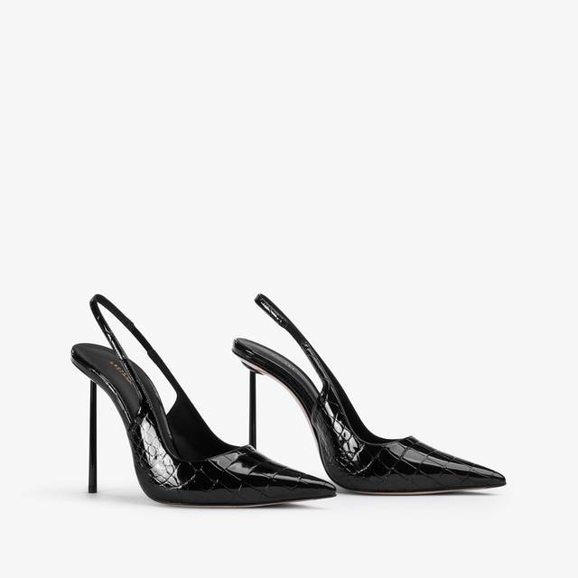 Le Silla Slingback stampa cocco nera Consegna Veloce