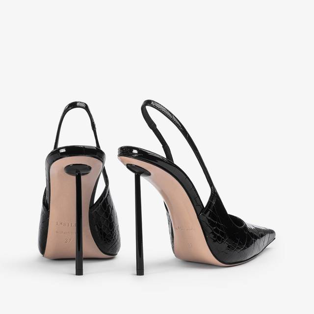 Le Silla Slingback stampa cocco nera Consegna Veloce