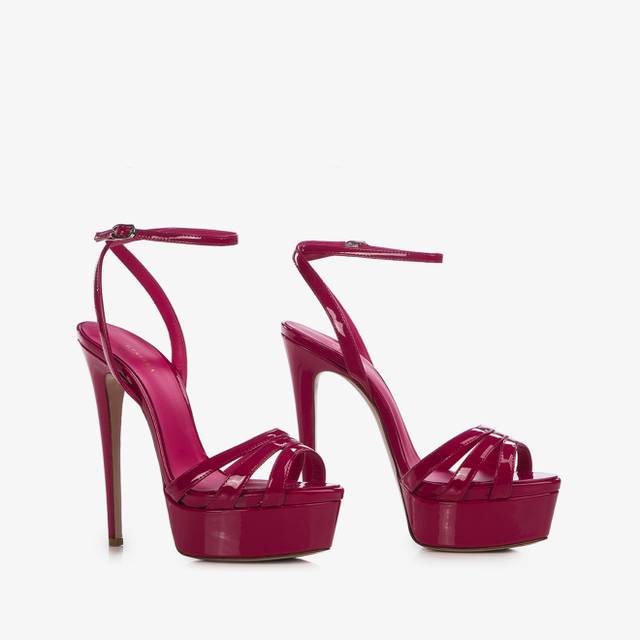 Le Silla Sandalo con plateau vernice fucsia cosmopolitan Shopping Online