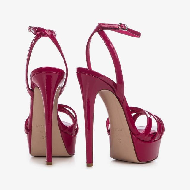 Le Silla Sandalo con plateau vernice fucsia cosmopolitan Shopping Online