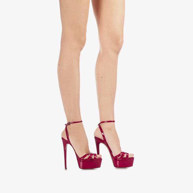 Le Silla Sandalo con plateau vernice fucsia cosmopolitan Shopping Online