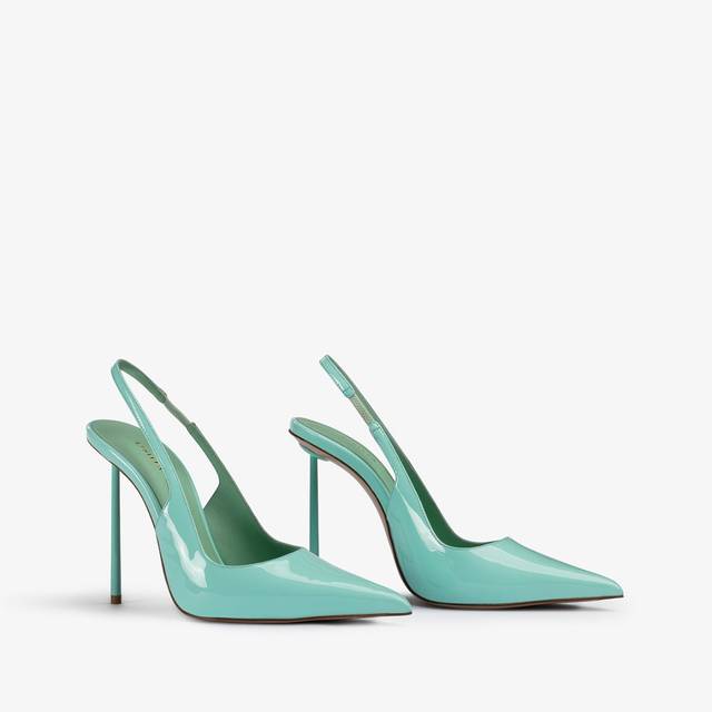 Le Silla Slingback vernice azzurra pure water Sottocosto