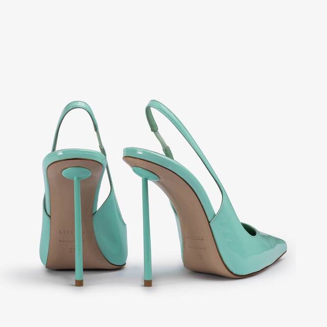 Le Silla Slingback vernice azzurra pure water Sottocosto