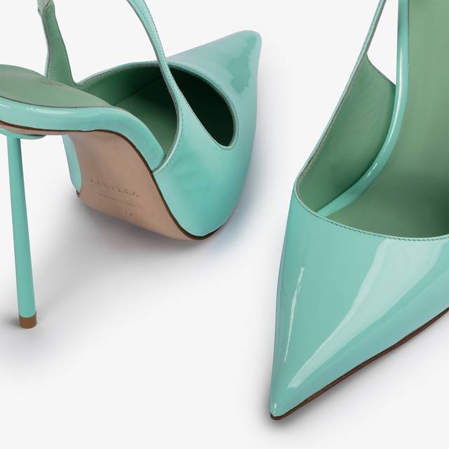 Le Silla Slingback vernice azzurra pure water Sottocosto