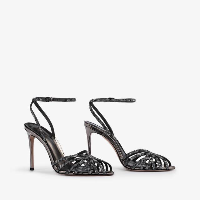 Le Silla Sandalo metallizzato peltro e Cristalli Vendita Economica