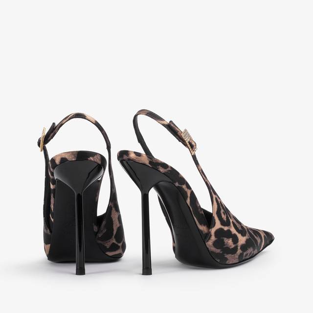 Le Silla Slingback raso stampa leopardata Saldi Di Fabbrica