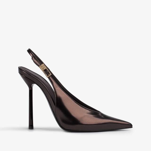 Le Silla Slingback metallizzata marrone fondente