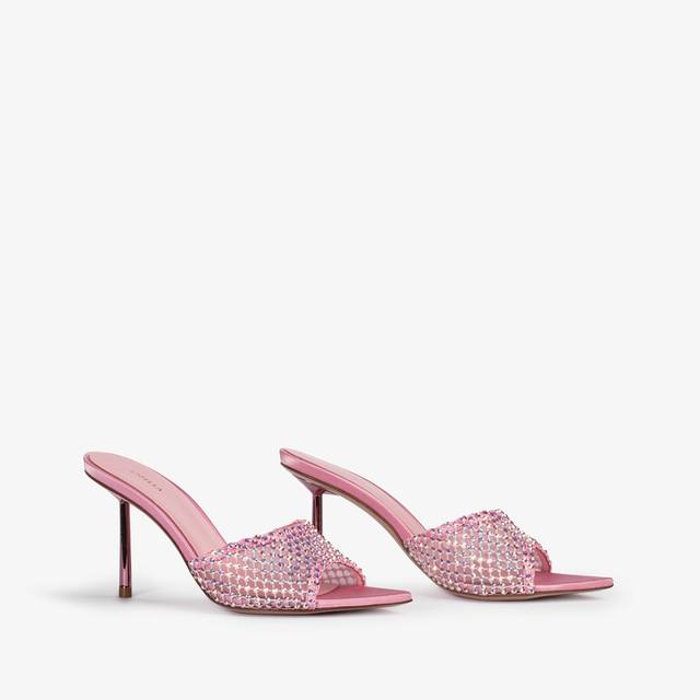 Le Silla Sandalo mule gioiello rete rosa dea con Cristalli Moda