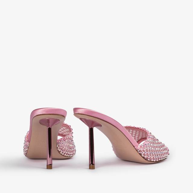 Le Silla Sandalo mule gioiello rete rosa dea con Cristalli Moda