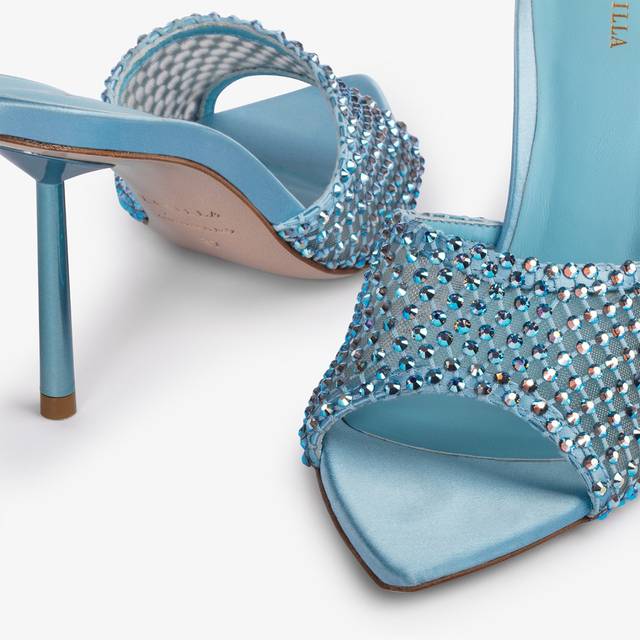 Le Silla Sandalo mule gioiello rete azzurro cielo con Cristalli 2025
