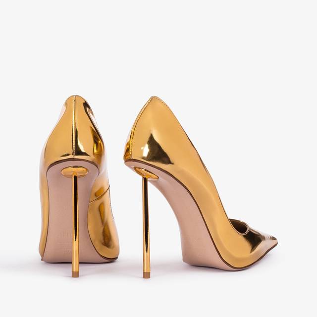 Le Silla Décolleté metallizzata oro pepita Italia