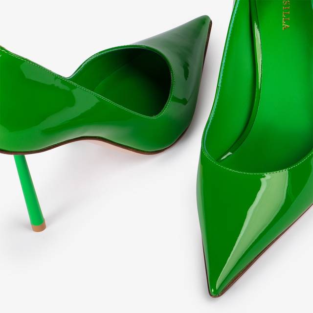 Le Silla Décolleté vernice verde emerald Qualità