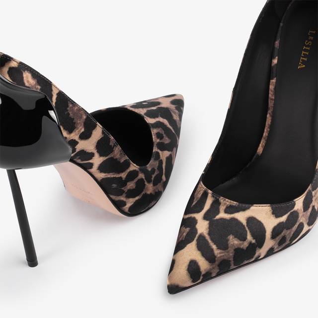 Le Silla Décolleté raso stampa leopardata Pezzi Unici