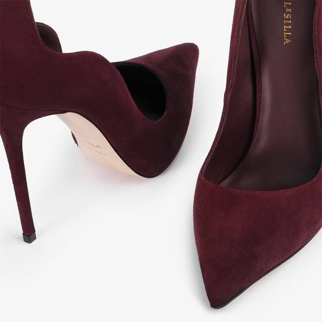 Le Silla Décolleté scamosciata rossa cherry Prezzo Ridotto