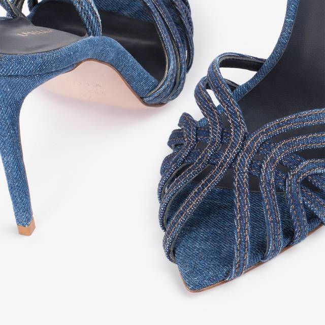 Le Silla Sandalo denim blu Sconto
