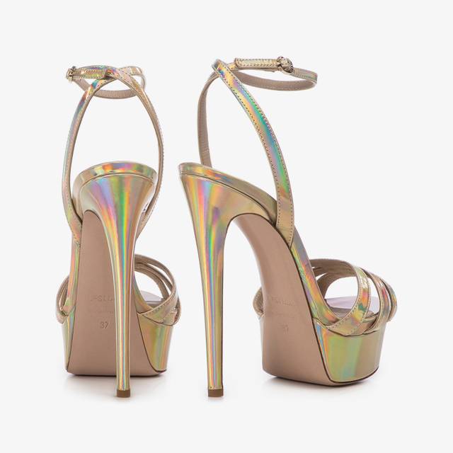 Le Silla Sandalo con plateau iridescente nude Offerte