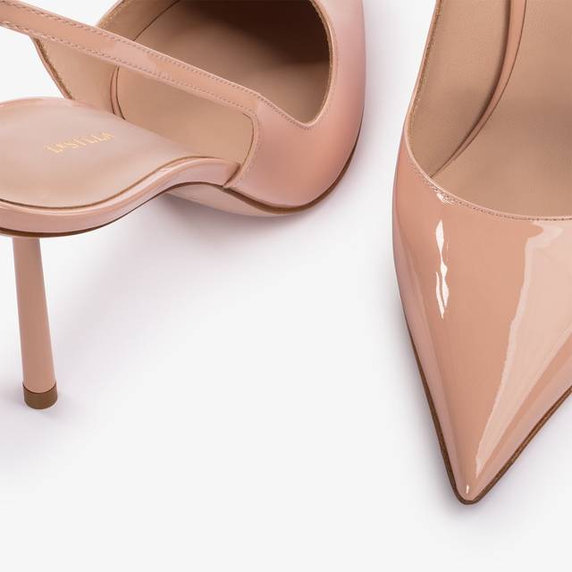 Le Silla Slingback vernice nude skin Italy