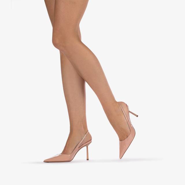 Le Silla Slingback vernice nude skin Italy