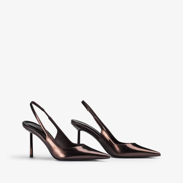 Le Silla Slingback metallizzata marrone fondente Italia