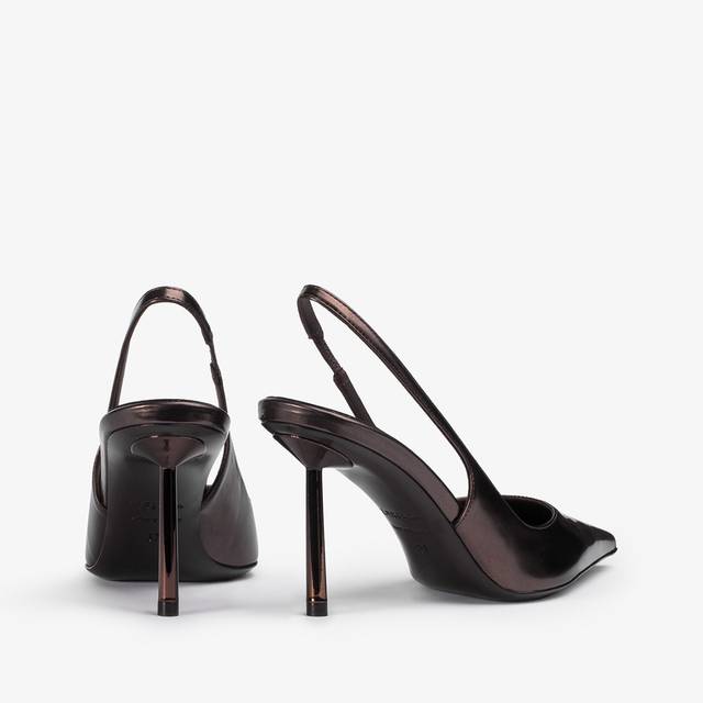 Le Silla Slingback metallizzata marrone fondente Italia