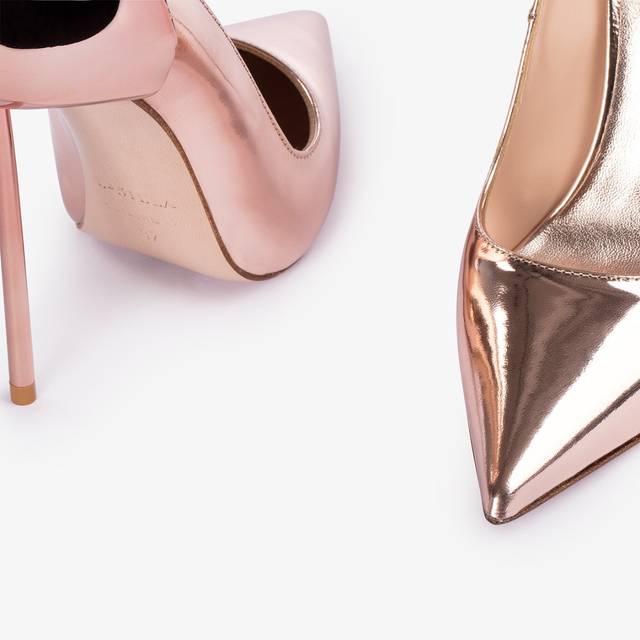 Le Silla Décolleté metallizzata oro rosa In Linea