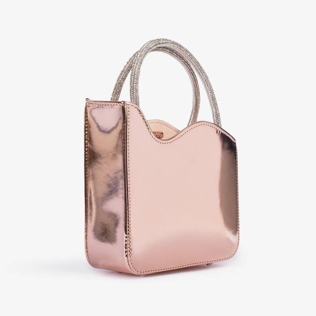 Le Silla Mini bag metallizzata oro rosa e Cristalli Nuovo