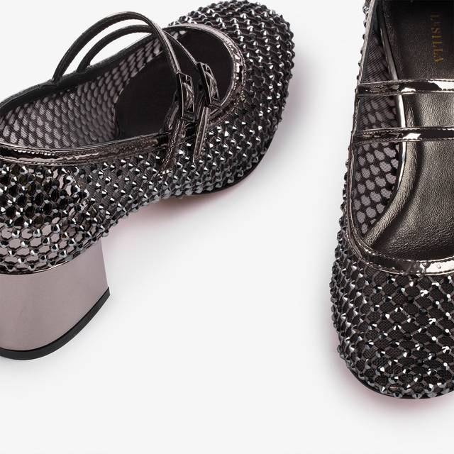 Le Silla Décolleté mary jane gioiello rete peltro e Cristalli Offerta speciale della fabbrica