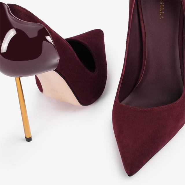 Le Silla Décolleté camoscio rossa cherry Sostegno trimestrale