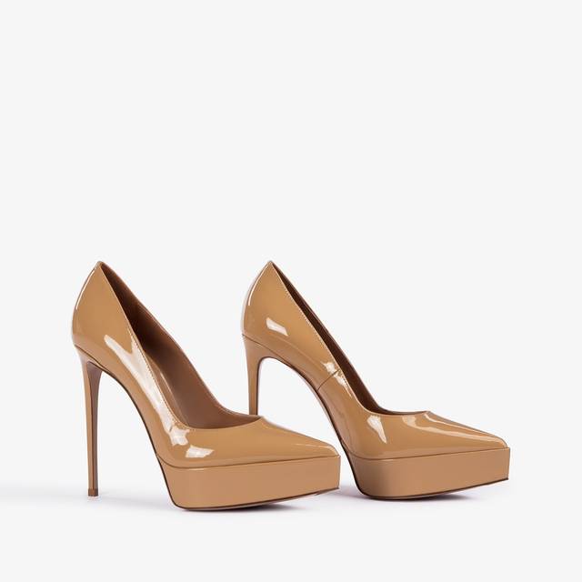 Le Silla Décolleté con plateau vernice sabbia doha In vendita