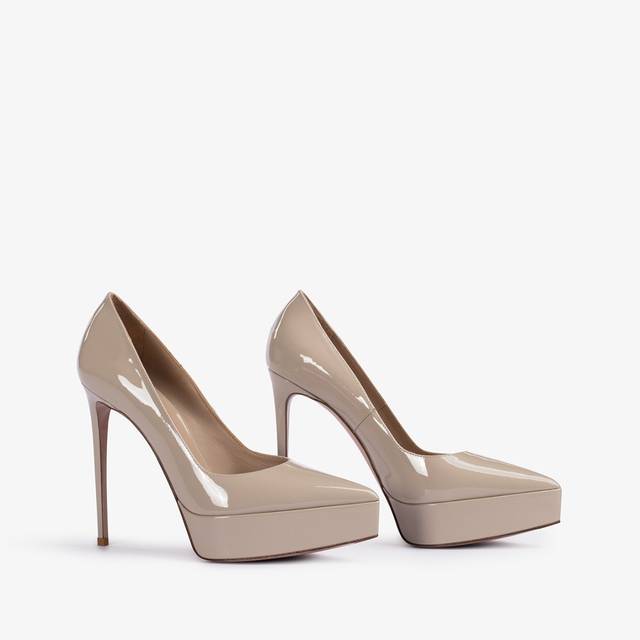 Le Silla Décolleté con plateau vernice beige tower Duty-free