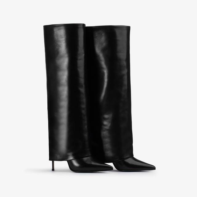 Le Silla Stivale con risvolto nappa nero Soddisfazione Garantita
