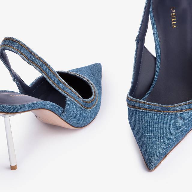 Le Silla Slingback denim blu Fino Al -60%
