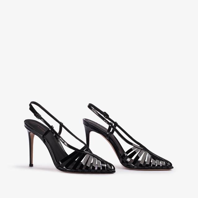 Le Silla Slingback con listini vernice nera Affare Del Giorno