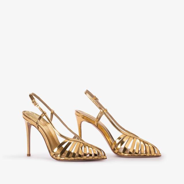 Le Silla Slingback con listini metallizzata oro pepita Prezzo Ridotto