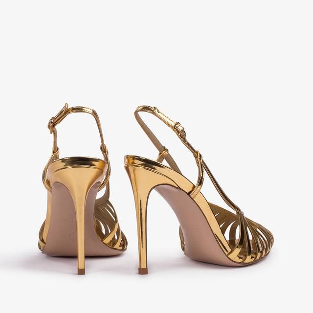 Le Silla Slingback con listini metallizzata oro pepita Prezzo Ridotto