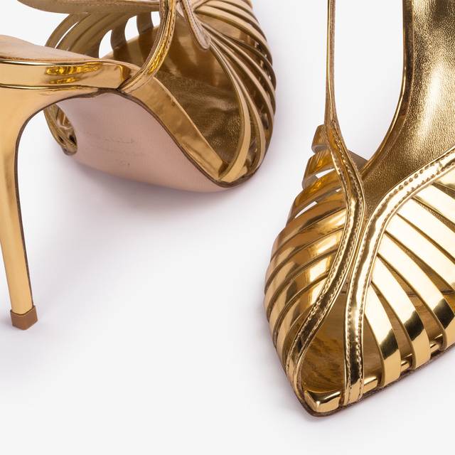 Le Silla Slingback con listini metallizzata oro pepita Prezzo Ridotto