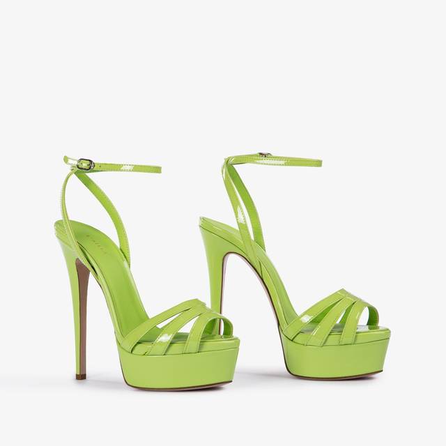 Le Silla Sandalo con plateau vernice verde apple Novità