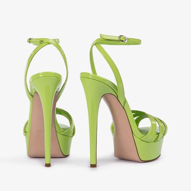 Le Silla Sandalo con plateau vernice verde apple Novità