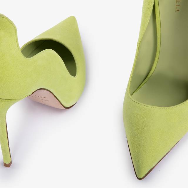 Le Silla Décolleté camoscio verde apple Presa