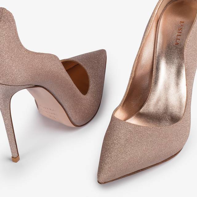 Le Silla Décolleté glitter nude skin Sconto