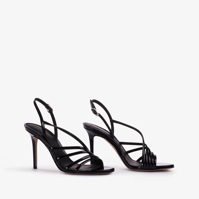 Le Silla Sandalo vernice nero Vendita Calda