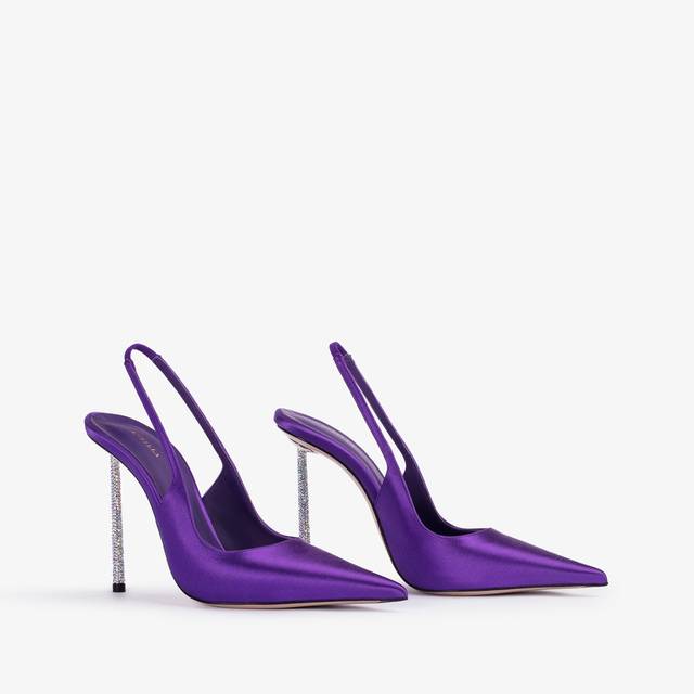 Le Silla Slingback raso viola kamala Vendita Economica