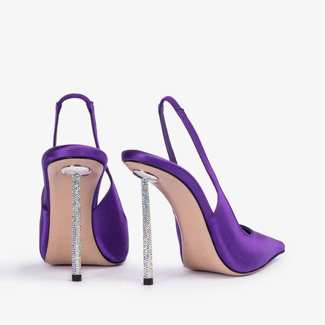 Le Silla Slingback raso viola kamala Vendita Economica