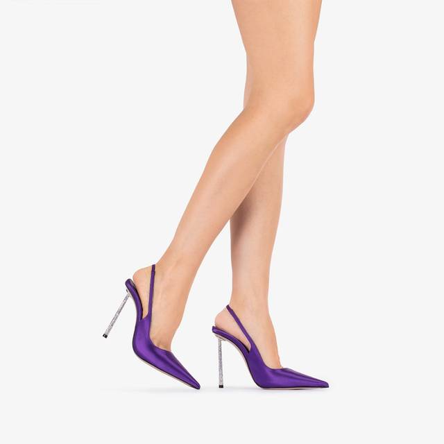 Le Silla Slingback raso viola kamala Vendita Economica