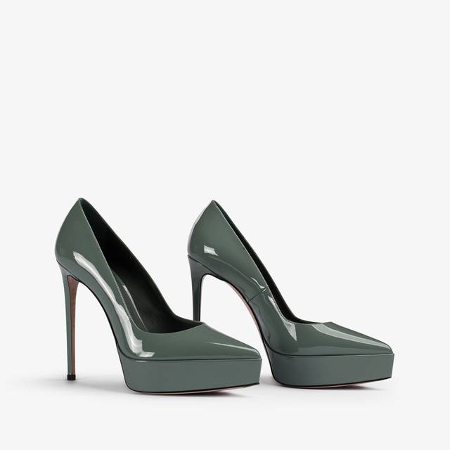 Le Silla Décolleté con plateau vernice verde polvere Grande vendita