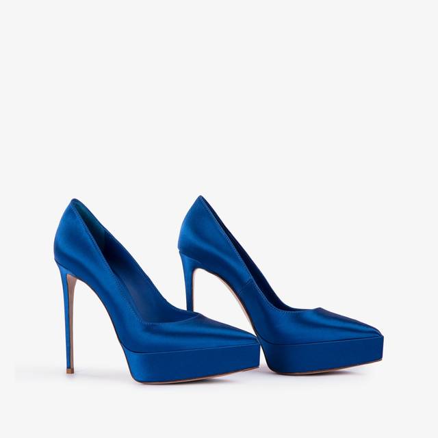 Le Silla Décolleté con plateau satin blu persia Shopping online