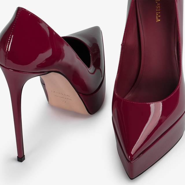 Le Silla Décolleté con plateau vernice rossa vendetta Vendita calda