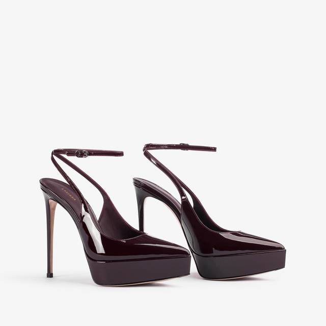Le Silla Slingback con plateau vernice rossa cherry Online Outlet