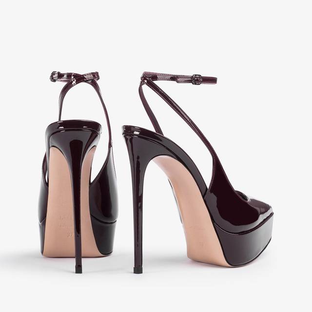 Le Silla Slingback con plateau vernice rossa cherry Online Outlet