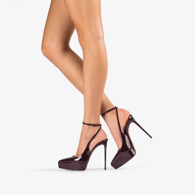 Le Silla Slingback con plateau vernice rossa cherry Online Outlet